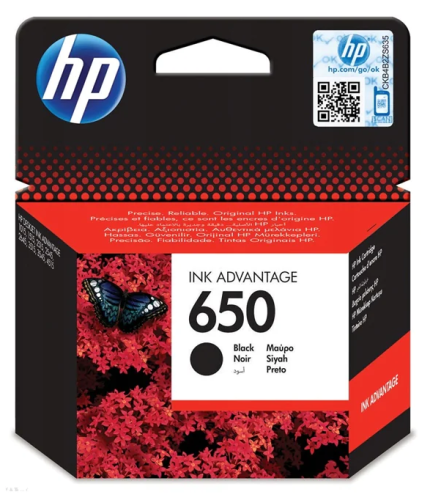 حبر طابعة أسود HP 650 .