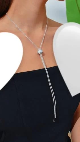 Long distinctive necklace (silver or rose gold)