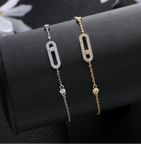 ZAKOL – سوار أنيق بزخرفة ورقة كليب وزركون AAA+ للن...