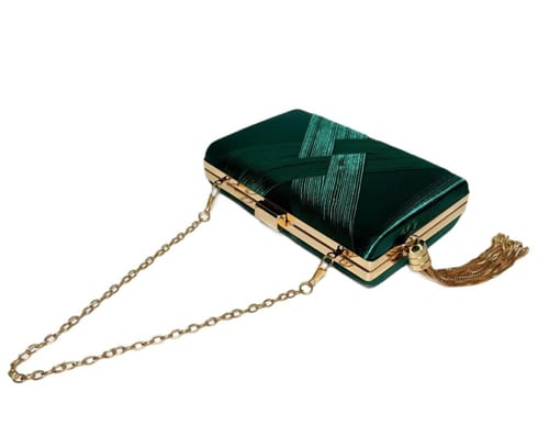 حقيبة سهرة نسائية خمر مهدبة – كتف بسلسلة من الساتا...