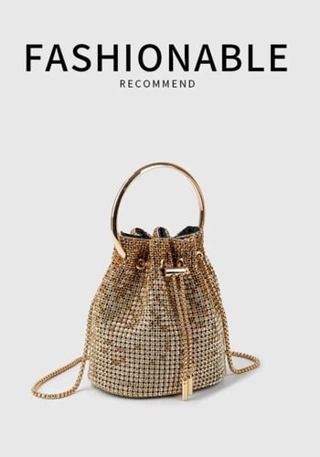 حقيبة دلو الماس 2024 – يد وكتف كروسبودي فاخرة مزين...