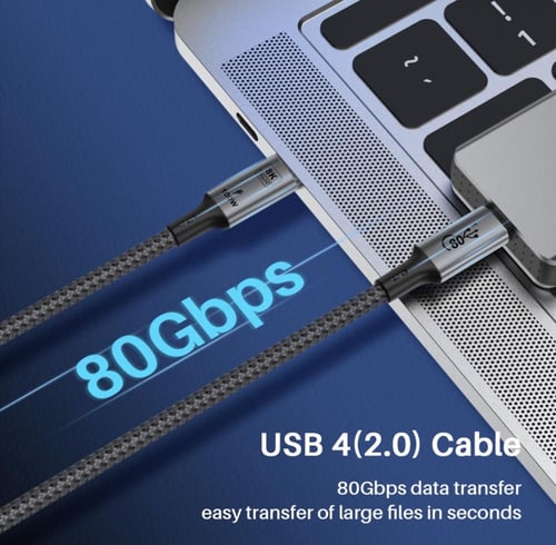 كابل شحن ونقل بيانات USB4.0 Gen 4 V2.0 بطول 1 متر...