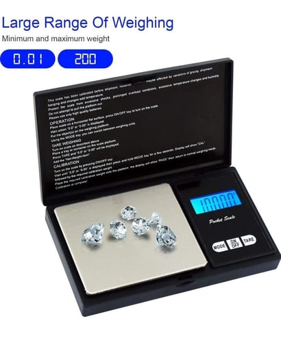 ميزان ذهب ومجوهرات رقمي صغير الحجم 100جرامx 0.01 ج...