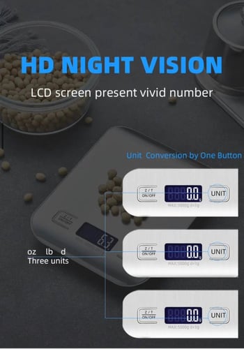ميزان رقمي للغذاء ستانلس استيل يصل الى 10 كيلو كحد...