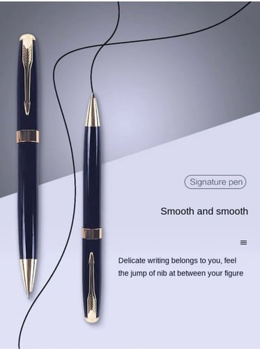 قلم فاخر أسود وذهبي , مع علبه أنيقة