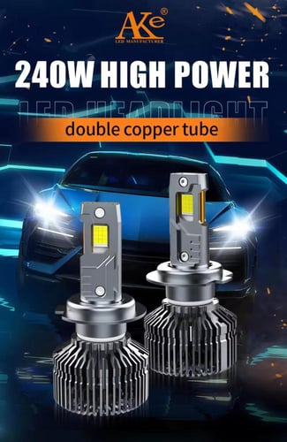 ليد LED سياره 240 واط حقيقي H7 K12