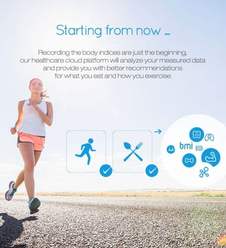 ميزان ذكي لدهون الجسم مع بلوتوث، رقمي لاسلكي مع شا...