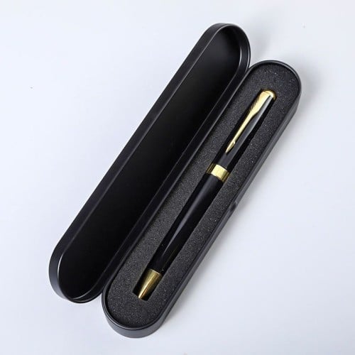قلم فاخر أسود وذهبي , مع علبه أنيقة