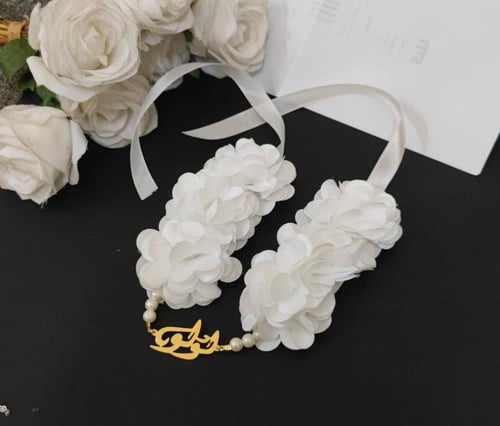 طوق ورد اطفال وسلسال وسوارة صدف