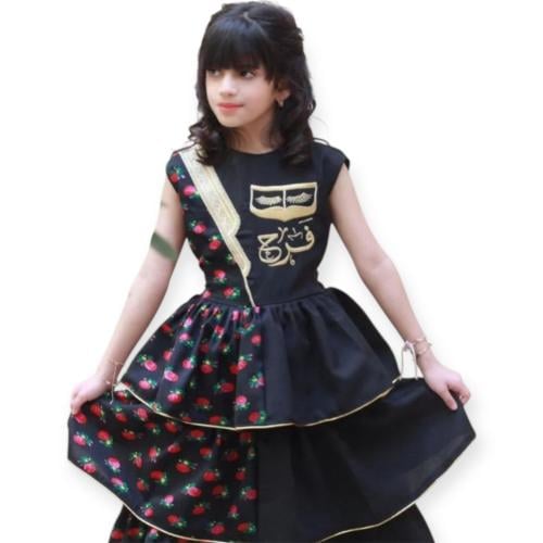 فستان بناتي نص كم شالكي