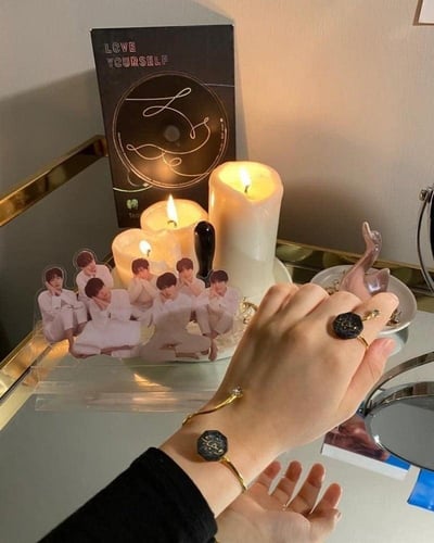 خاتم وسواره من حجر الماربل سداسي