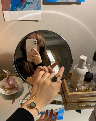 خاتم وسواره من حجر الماربل سداسي