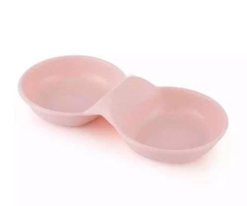 صحن مزدوج بلاستيك للقطط والحيوانات الاليفة