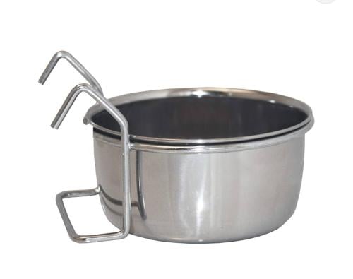 مأكلية قفص ستانلس ستيل للطيور الكبيرة مع تعليقة قو...