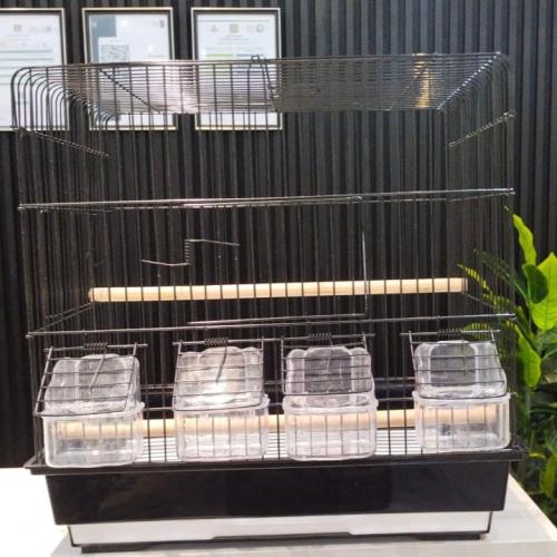 قفص طيور اسود 4 مأكليات مجثم خشب