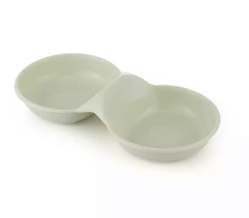 صحن مزدوج بلاستيك للقطط والحيوانات الاليفة