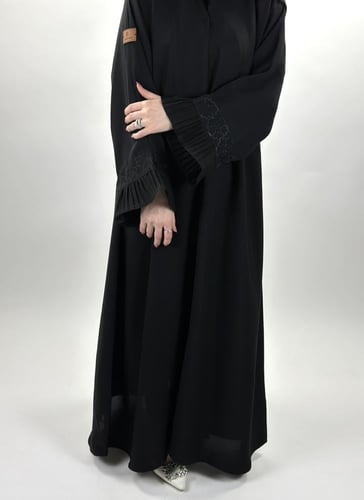 عبايه نص كلوش طقطق قماش الإنترنت مع طرحه