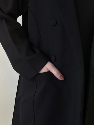 عباية رسمية بليزر قماش كريب الأناقة مبطنة مع طرحة