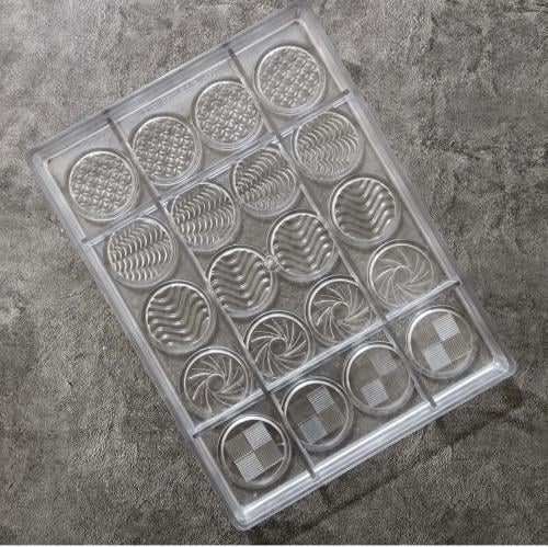 قالب شوكولاتة دوائر منقوشه من MFS رقم 2/ مكون من 2...