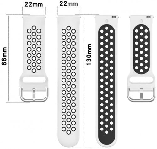 سوار ساعة هواوي مقاس 22 MM ابيض مع اسود