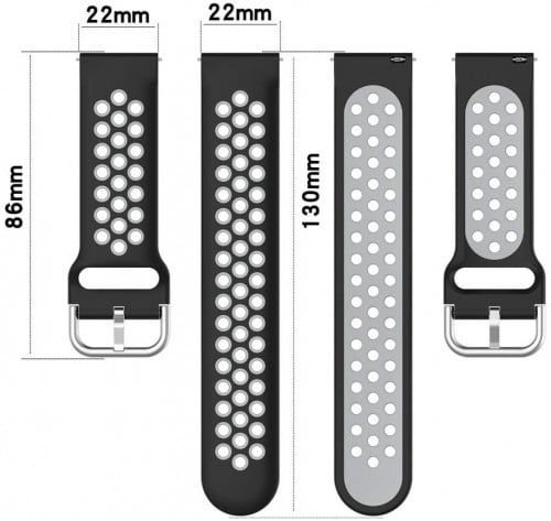 سوار ساعة هواوي مقاس 22 MM اسود مع رمادي