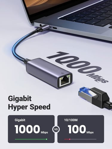 موصل ايثرنت USB تصل سرعته الى 1000 ميغابايت Ethern...