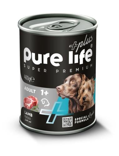 Pure Life Plus اكل رطب للكلاب البالغة قطع لحم الضأ...