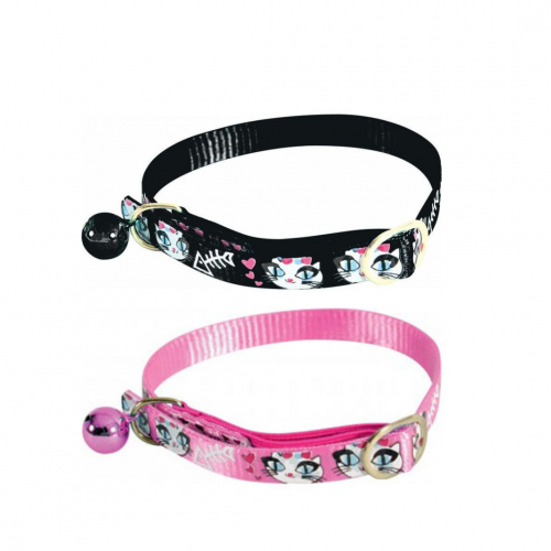 zolux طوق قطط بألوان جذابه برسومات قطط