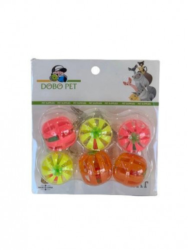 لعبة للقطط مكونة من 6 كور ملونه مع الجرس