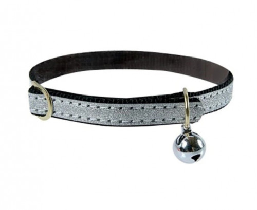 Zolux طوق فضي للقطط مع جرس