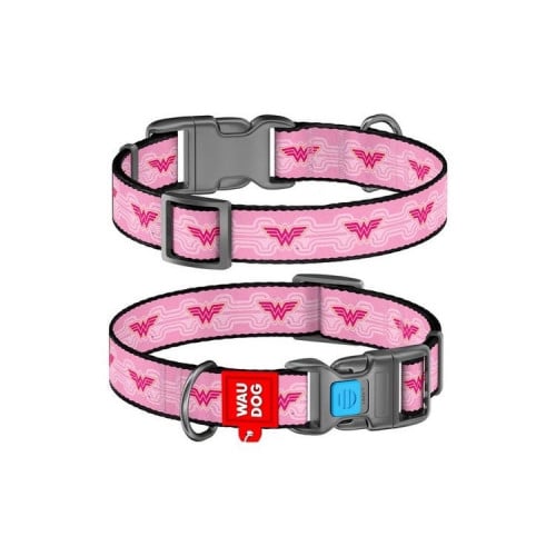 WAU DOG طوق للكلاب باللون الوردي مقاس M