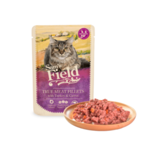 Sams field طعام رطب للقطط البالغة بالدجاج و الديك...