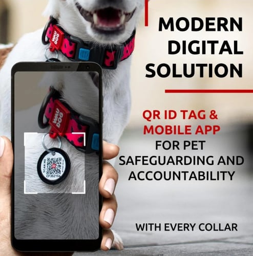 WAU DOG طوق مناسب للقطط و للكلاب باللون الوردي الم...