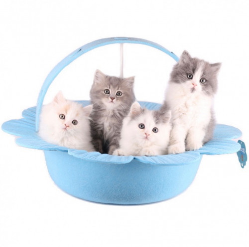 سرير و حامل على شكل وردة باللون الازرق مناسبة للحي...