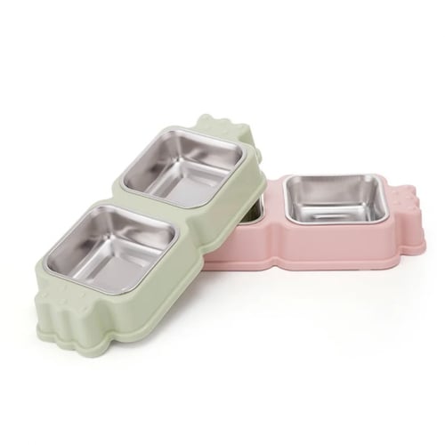 صحن اكل مع معدن على شكل حلاوة مناسب للقطط والكلاب...