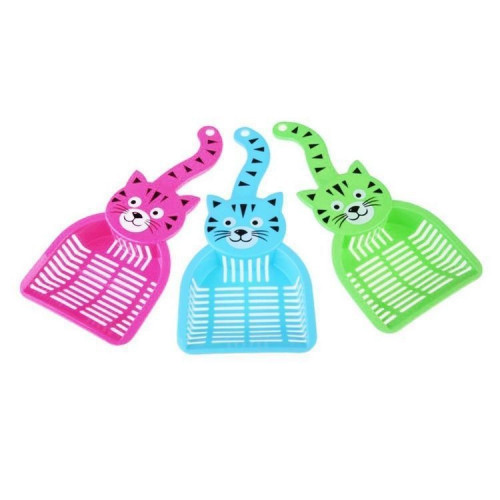 مجرفة للرمل على شكل قطة بألوان مختلفة