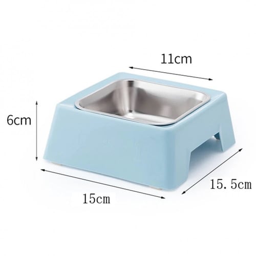 صحن اكل مربع مع معدن للقطط والكلاب بألوان مختلفة