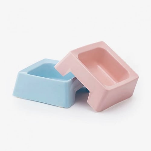 صحن اكل مربع للقطط والكلاب بألوان مختلفة