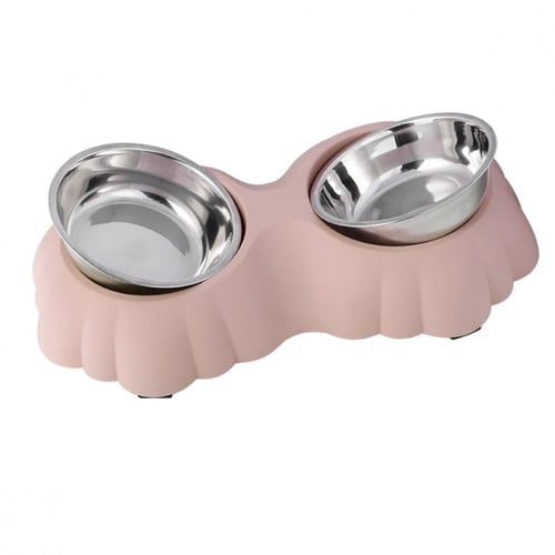 صحن اكل مع معدن للقطط والكلاب بألوان مختلفة