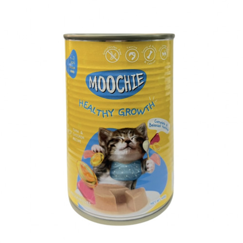 MOOCHIE أكل رطب للقطط البالغة بنكهة الدجاج والتونا...