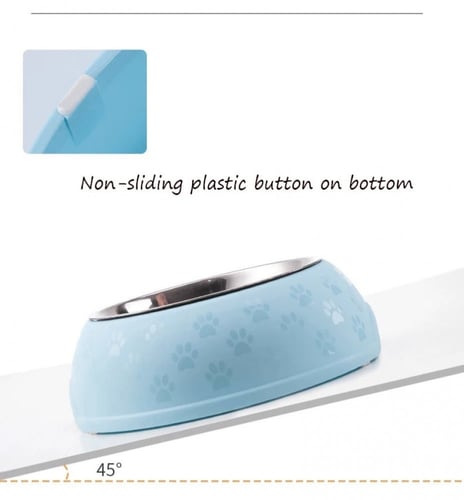 صحن اكل كبير مع معدن للكلاب بألوان مختلفة