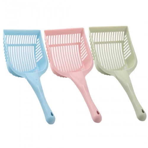 مجرفة لتنظيف رمل القطط بحجم كبير بألوان مختلفة