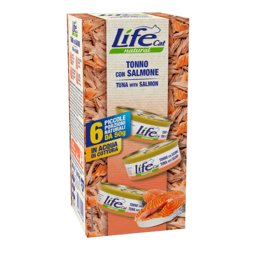 life cat معلبات لايف كات تونا مع السالمون بالمرق 6...