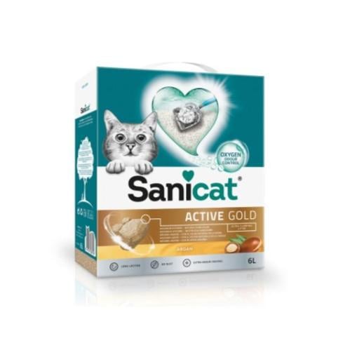 رمل للقطط Sanicat ساني كات رمل أكتيف جولد ارجان 6...