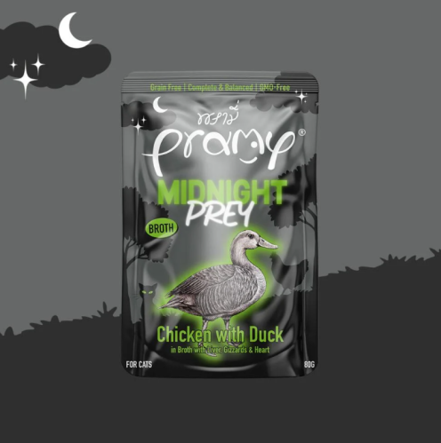 Pramy برامي ميدنايت بري طعام رطب للقطط بالدجاج وال...