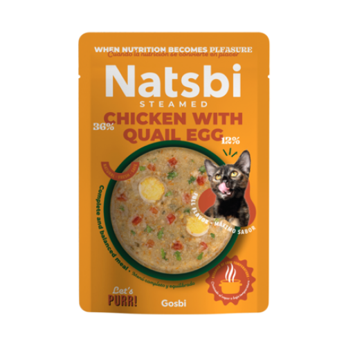 NATSBI اكل رطب للقطط البالغة بالدجاج مع البيض 80 ج...