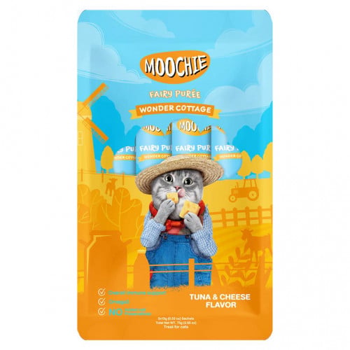 MOOCHIE مكافأة للقطط بنكهة التونا والجبن 5 أظرف