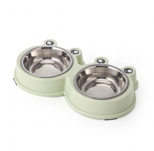 صحن اكل للقطط مع معدن بألوان واحجام مختلفة