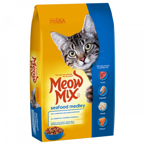 Meow mix اكل جاف للقطط خليط من النكهات البحرية 1,4...