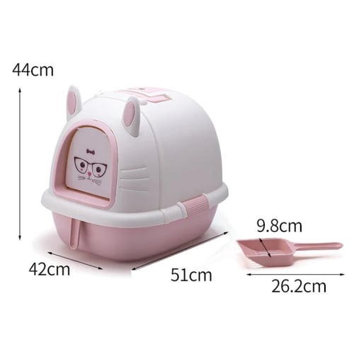 لتر بوكس للقطط مغلق حجم كبير بألوان مختلفة مع مجرف...